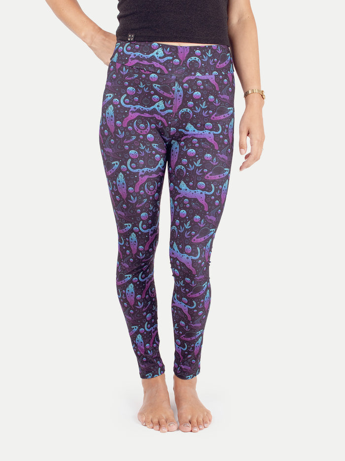Festival Printed Leggings | Space Cats-Image 1