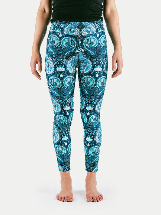 Festival Printed Leggings | Blue Paisley-Image 1