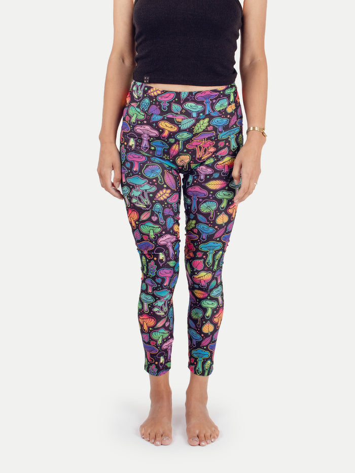 Festival Printed Leggings | Mushroom Psychedelic-Image 1