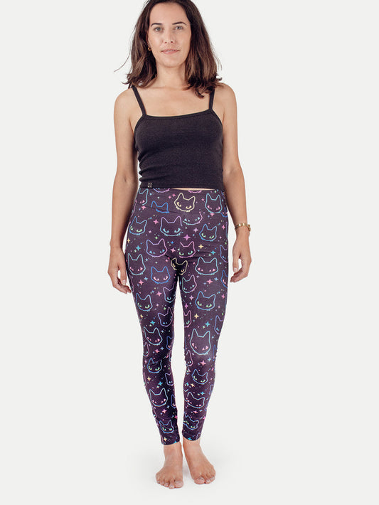 Festival Printed Leggings | Demon Cats-Image 1
