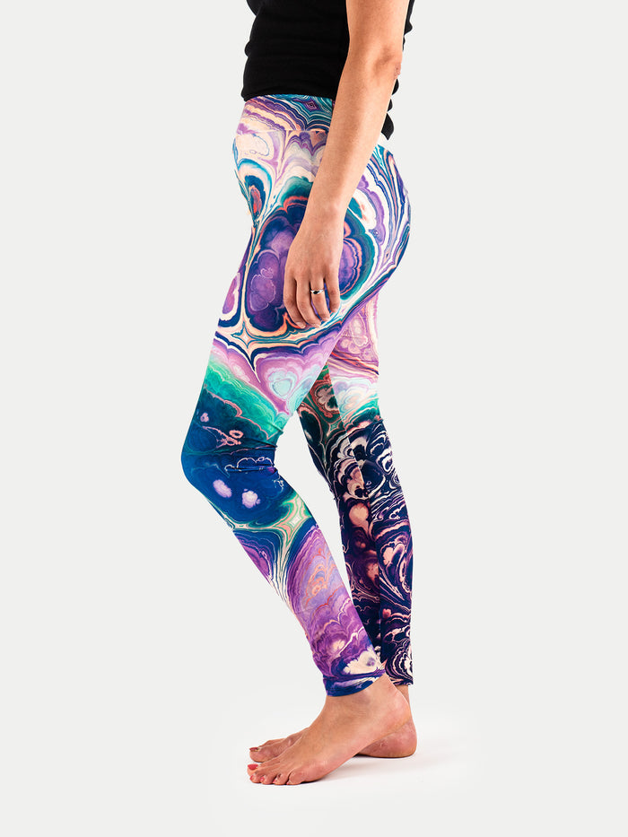 Festival Printed Leggings | Purple Marble-Image 2