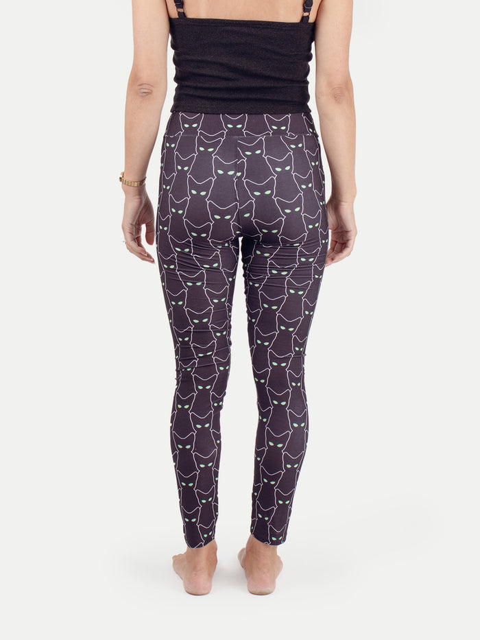 Festival Printed Leggings | Black Cat-Image 3