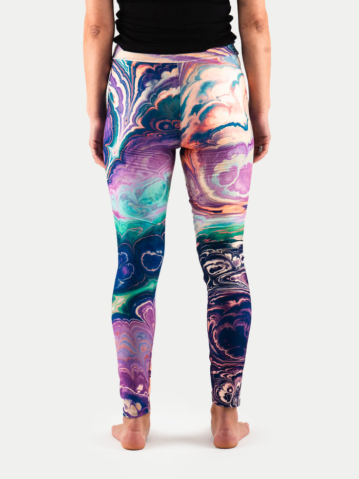 Festival Printed Leggings | Purple Marble-Image 3