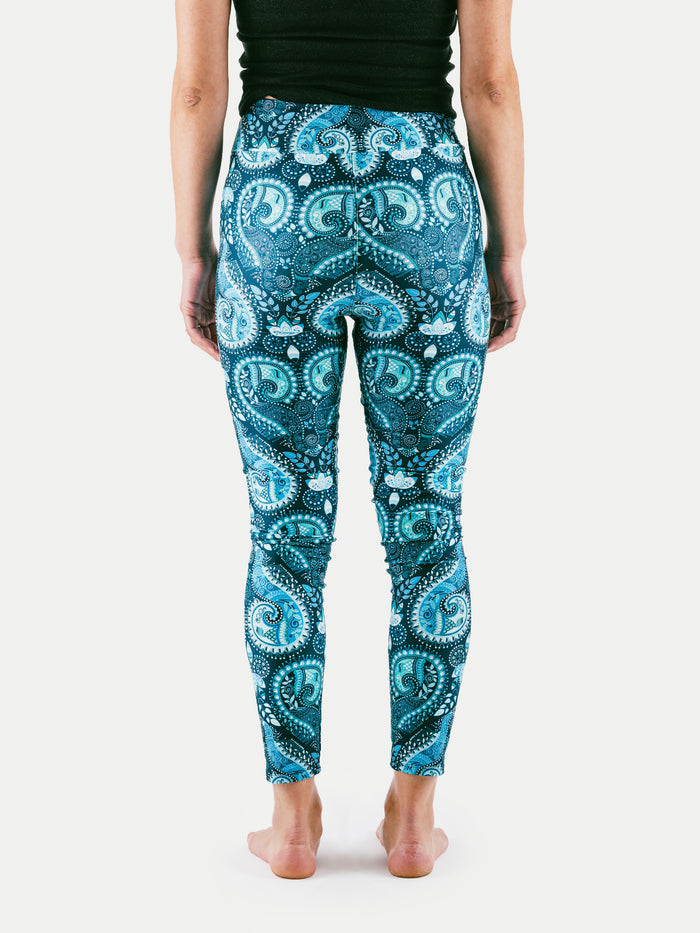 Festival Printed Leggings | Blue Paisley-Image 3