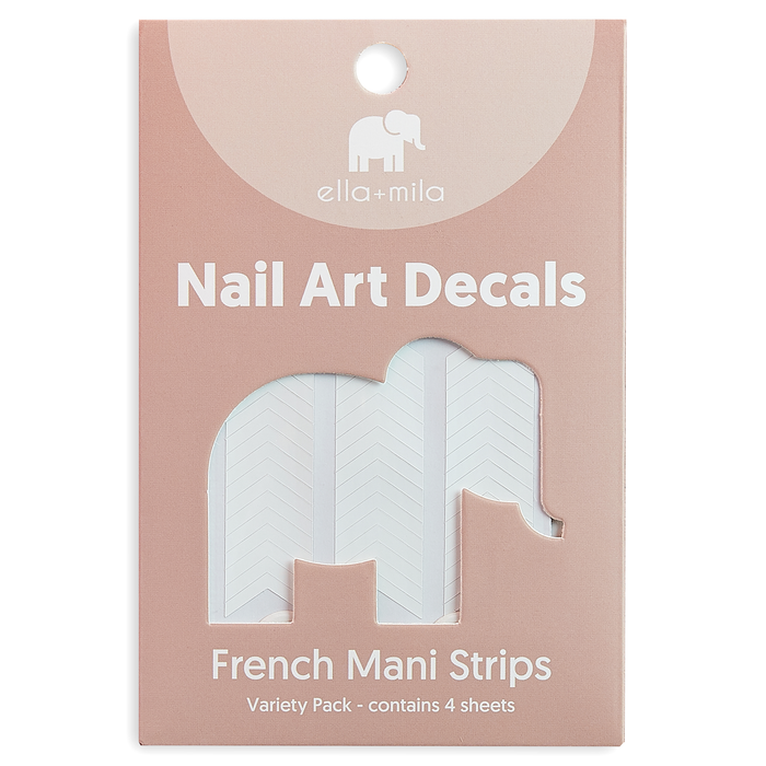 French Mani Strips variety pack nail art decals in packaging – ella+mila