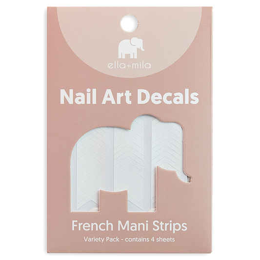 French Mani Strips variety pack nail art decals in packaging – ella+mila