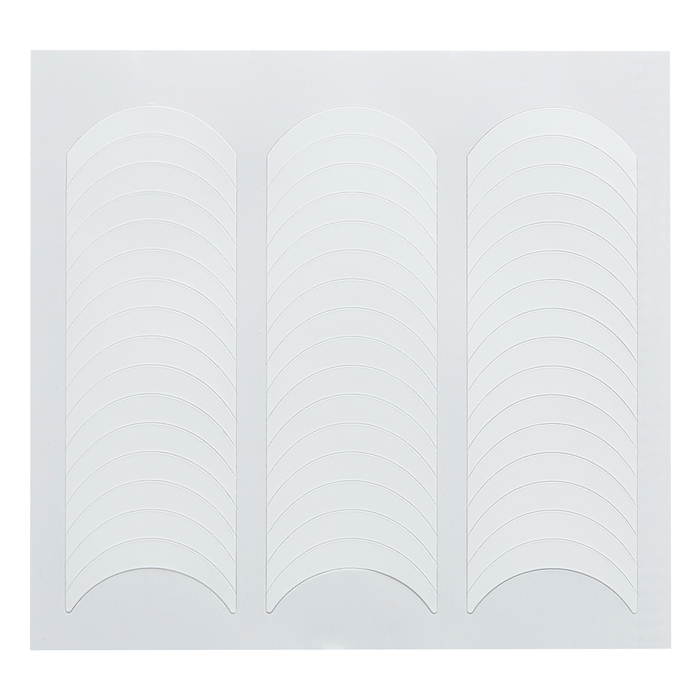 French Mani Strips decal sheet: curved white French tip strips