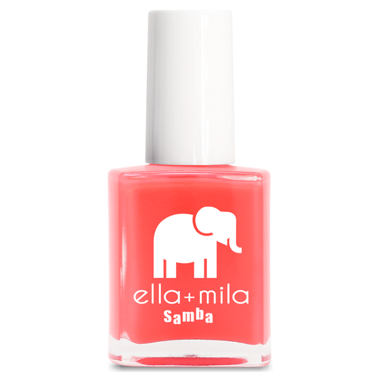French Martini vibrant coral nail polish bottle – ella+mila