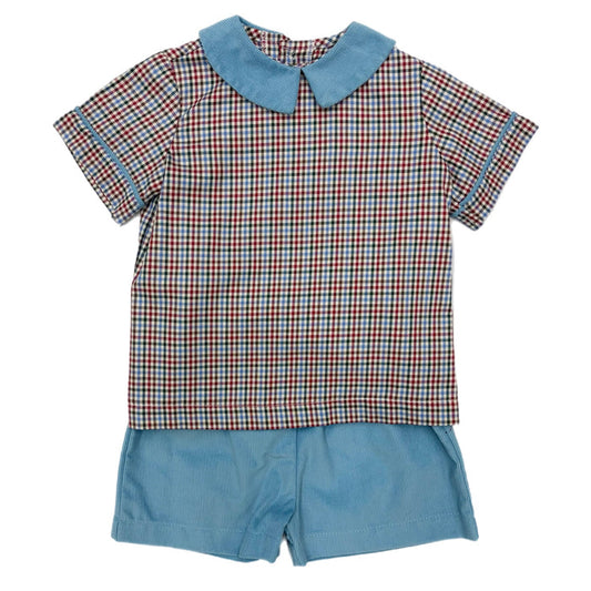 Funtasia Autumn Plaid Boys Short Set