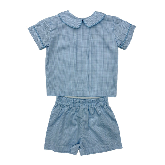 Funtasia Pleat Front Short Set-Peri Plaid