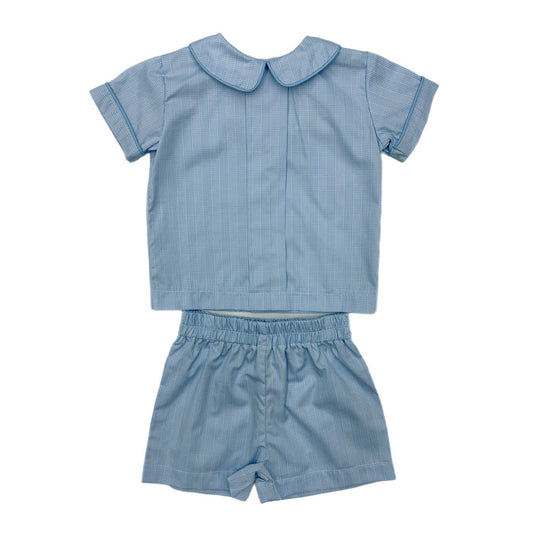 Funtasia Pleat Front Short Set-Peri Plaid