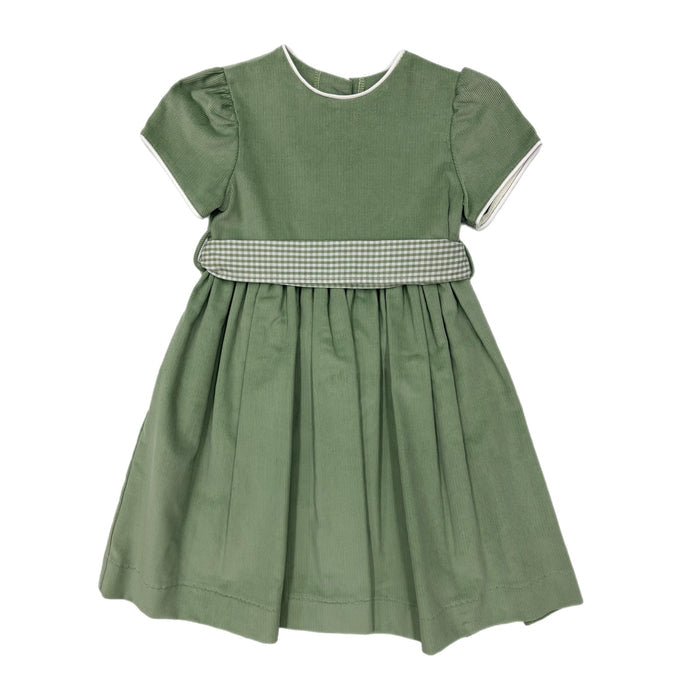 Funtasia Too Sage Green Corduroy Waistline Dress