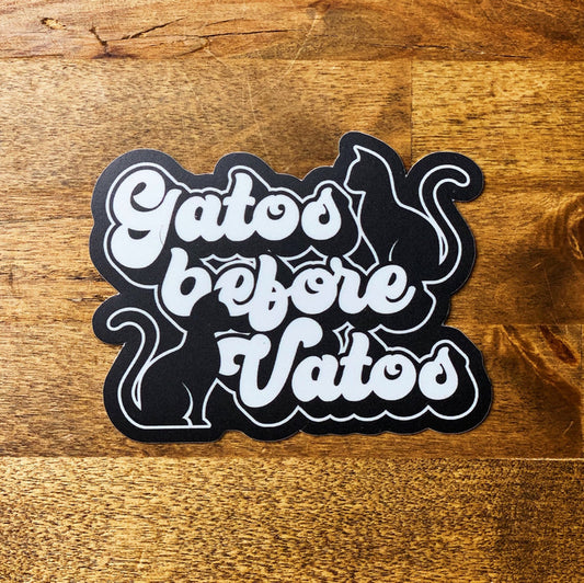 gatos before vatos sticker sew bonita