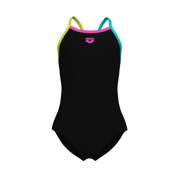 GIRL'S ARENA SWIMSUIT LIGHT DROP SOLID BLACK