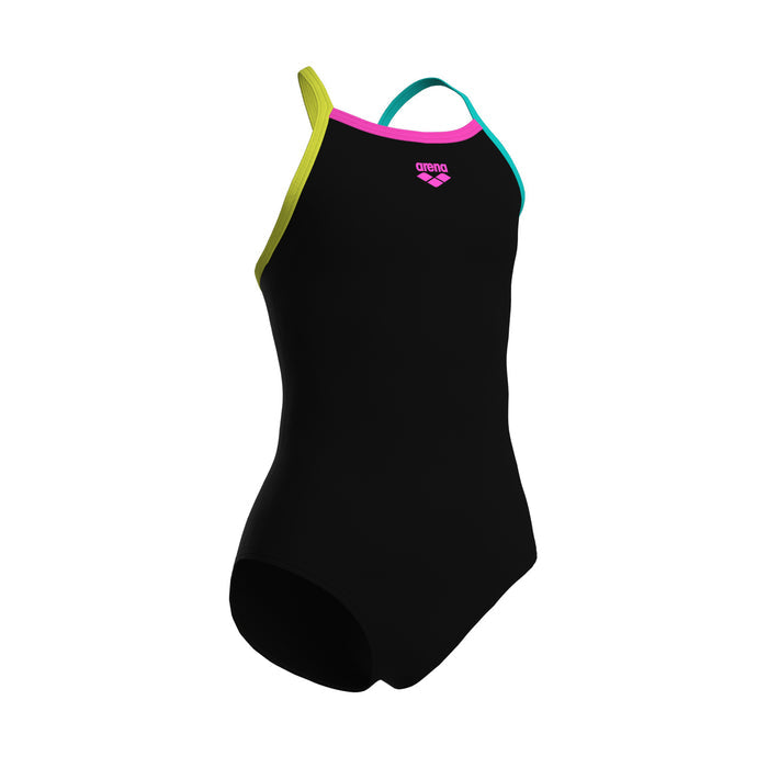 GIRL'S ARENA SWIMSUIT LIGHT DROP SOLID BLACK