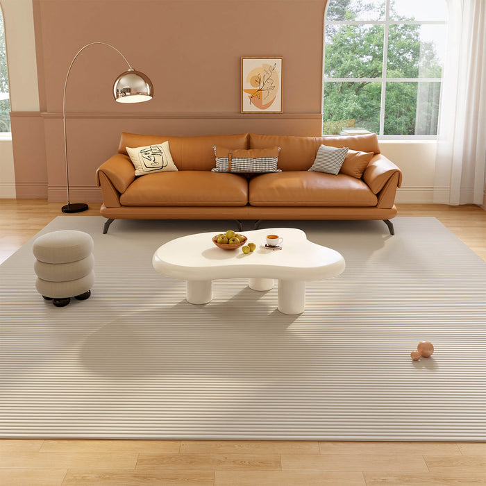 Guyii 46.06" White Cloud Coffee Table, Cute Modern Coffee Table with 3-Leg Design