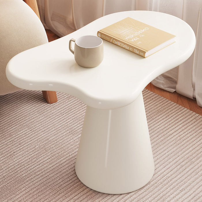 Guyii Cloud Coffee Table Modern Cream White End Table, Small Sofa Table