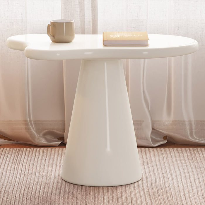 Guyii Cloud Coffee Table Modern Cream White End Table, Small Sofa Table