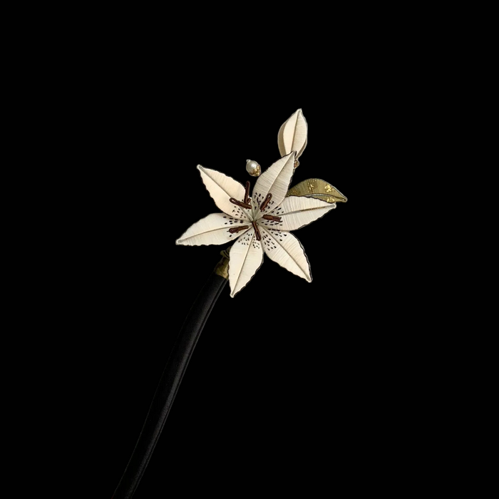 Handmade Chanhua Lily Hairpin - Thread Lily Flower Hair Pin