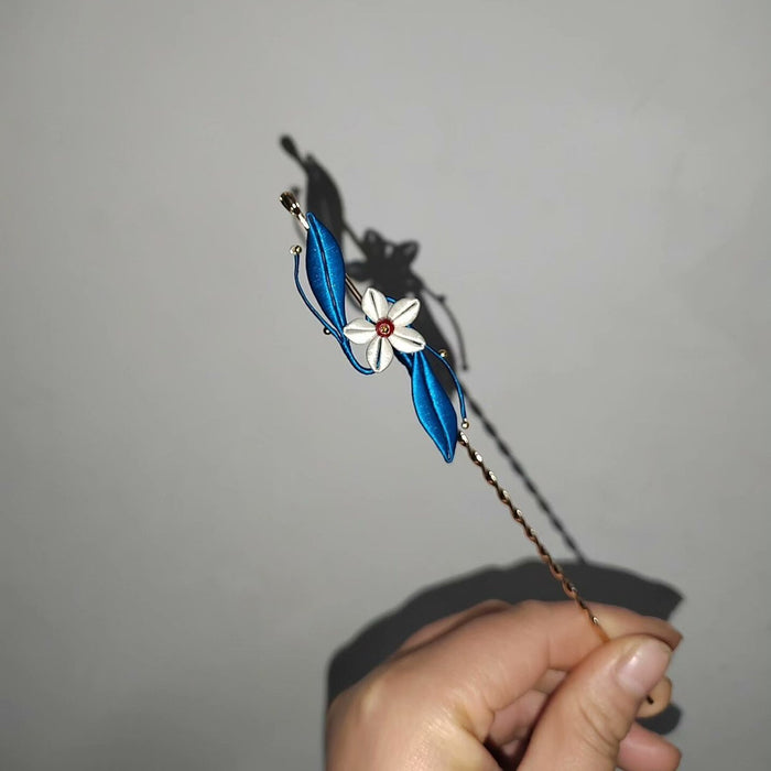 Handmade Chanhua Thread-Wrapped Bright Moon Hairpin - Artistic Floral Hairpin