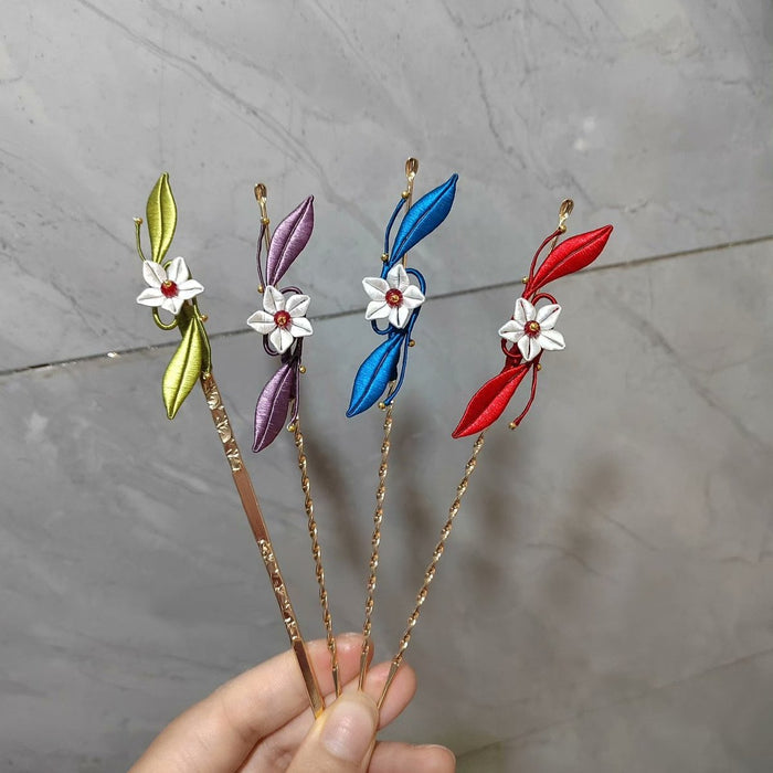Handmade Chanhua Thread-Wrapped Bright Moon Hairpin - Artistic Floral Hairpin