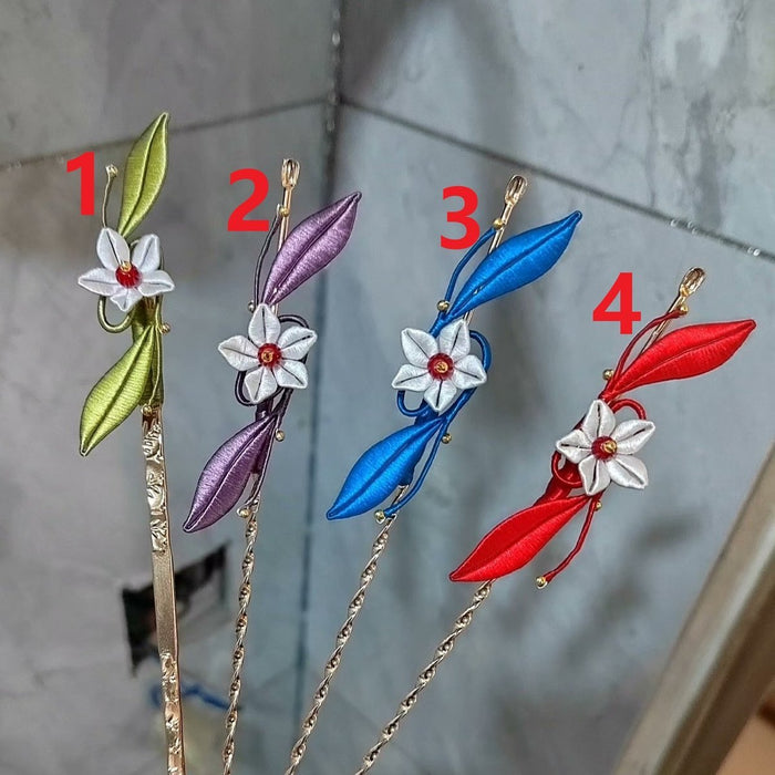 Handmade Chanhua Thread-Wrapped Bright Moon Hairpin - Artistic Floral Hairpin