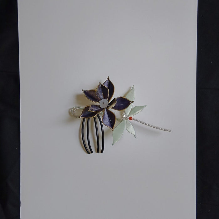 Handmade Dark Lotus Chanhua Hairpin - Gothic Floral Thread-Wrapped Hair Accessory