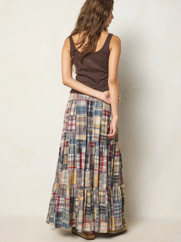 Hanna Convertible Maxi Skirt - Greenfield Patches Multi-view 6