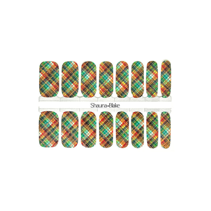 Highland Harvest Plaid Exclusive Design Nail Wraps (GLITTER LINES)