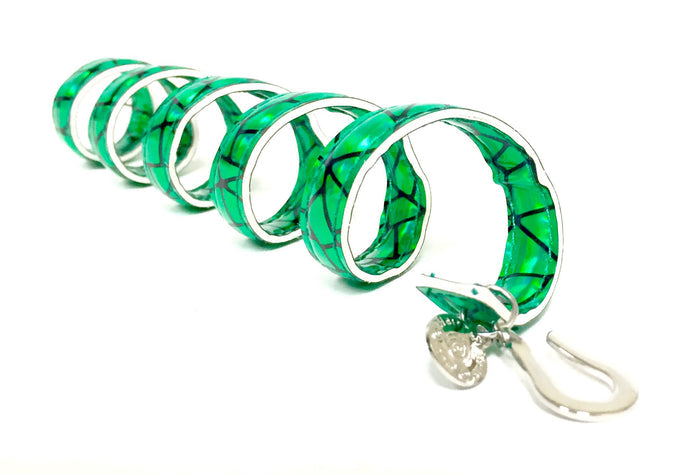 Holographic Green Ponytail Wrap - Faux Leather Hair Twister side view