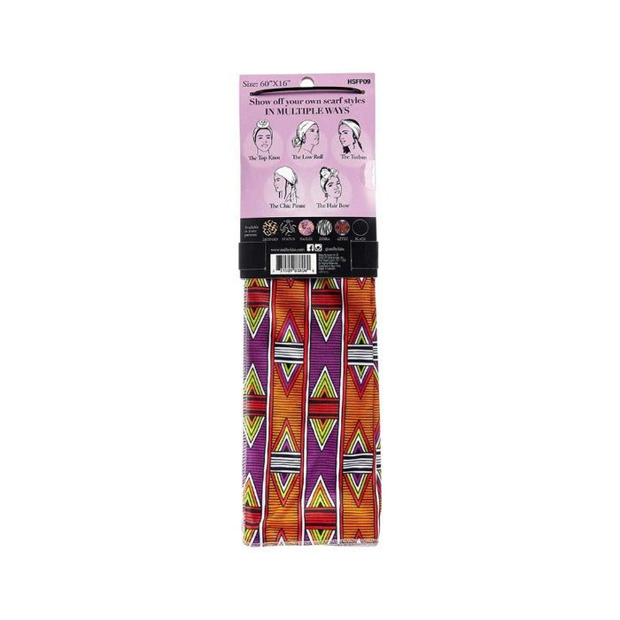#Hsfp09 [Aztec] Silky Satin Wrap Scarf  60"X16"