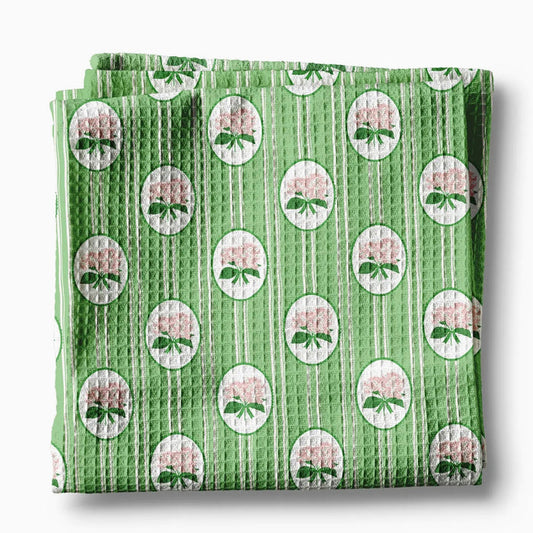 Hydrangea Flower Chinoiserie Kitchen Towel Preppy Spring