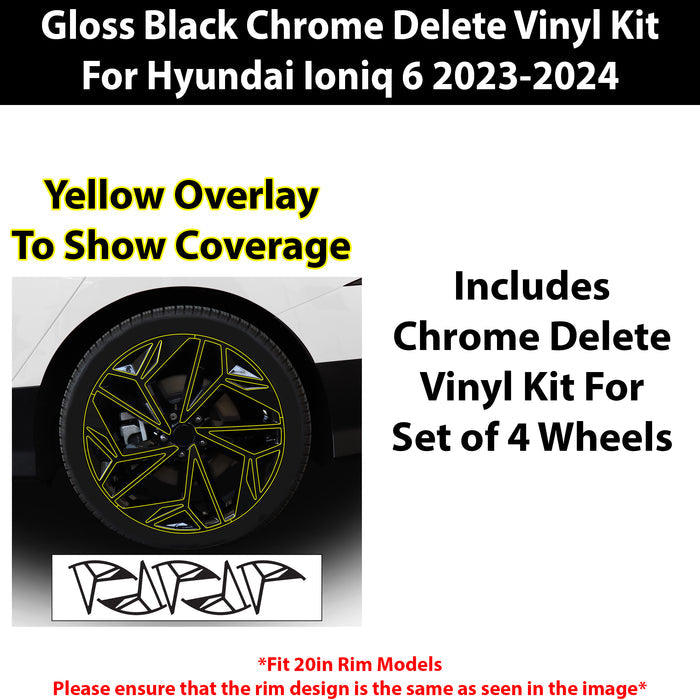 Vinyl Chrome Delete Blackout Decal Stickers Overlay Film Fits Hyundai Ioniq 6 2023+ - Bogar Tech Designs