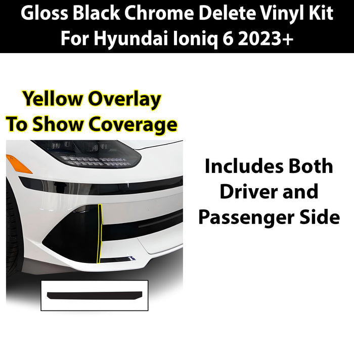 Vinyl Chrome Delete Blackout Decal Stickers Overlay Film Fits Hyundai Ioniq 6 2023+ - Bogar Tech Designs