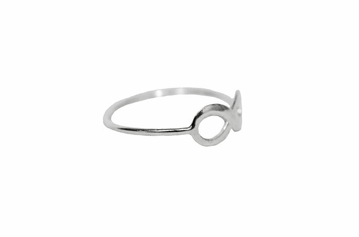 Infinity Thin Band Ring – Sterling Silver Minimalist Jewelry side view
