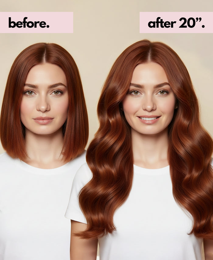 invisible clip-in hair extensions pumpkin spice.