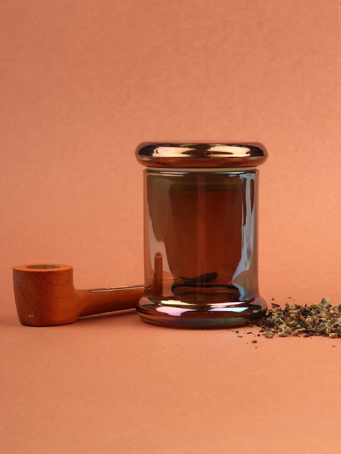 Iridescent Glass Jar | Coffee-Image 3