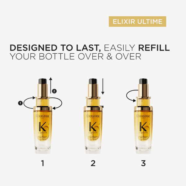 Kerastase Elixir Ultime Original Refillable Hair Oil & Refill 75ml Set - Beauty Tribe