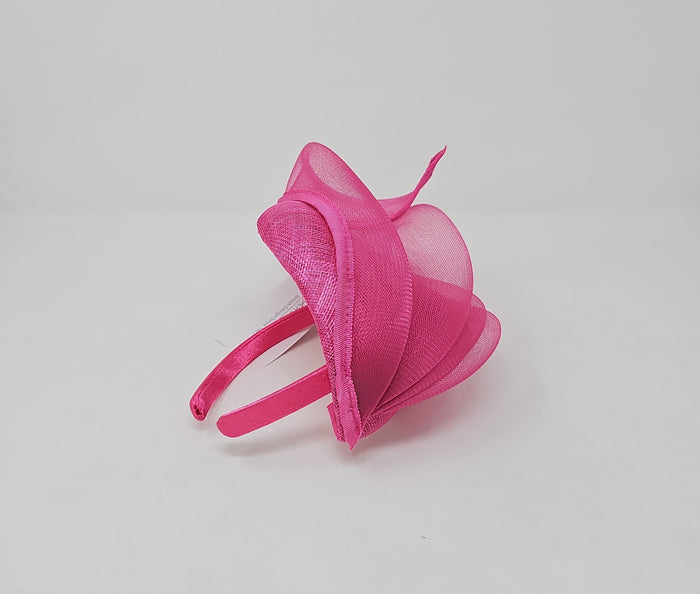 Lipstick Pink Mesh Stacked Net Hairband Fascinator