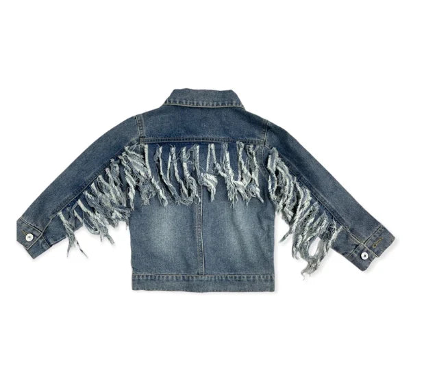 Little Girl's Denim Fringe Jacket