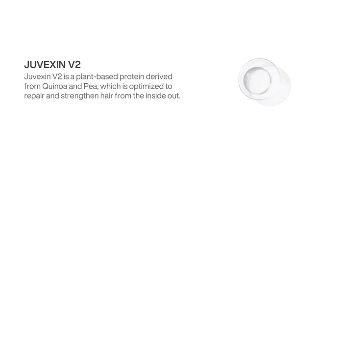GK Hair Lock Me Color Masque ingredient panel showing only Juvexin V2, a plant-based quinoa and pea protein that repairs hair