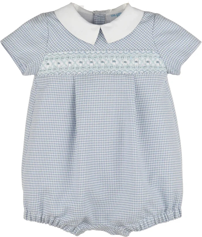 Luli & Me Checks Smock Boy Bubble-Blue