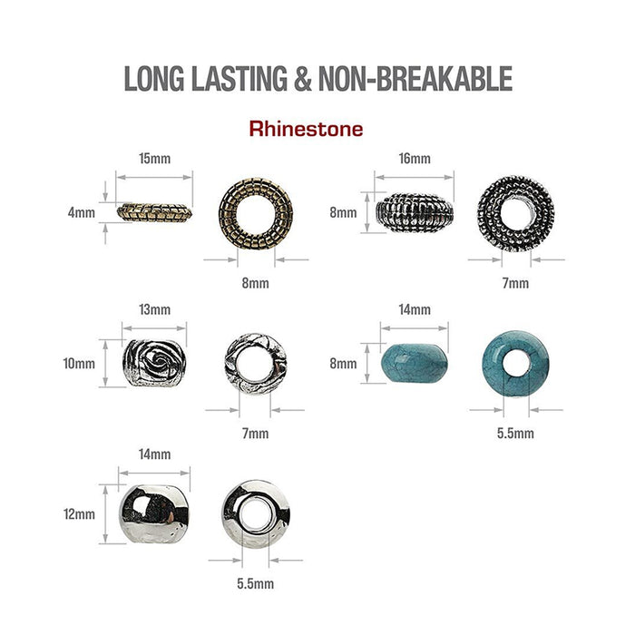 Luxury Metal Hair Bead 32pcs [Assorted Shape & Color] #Ha83