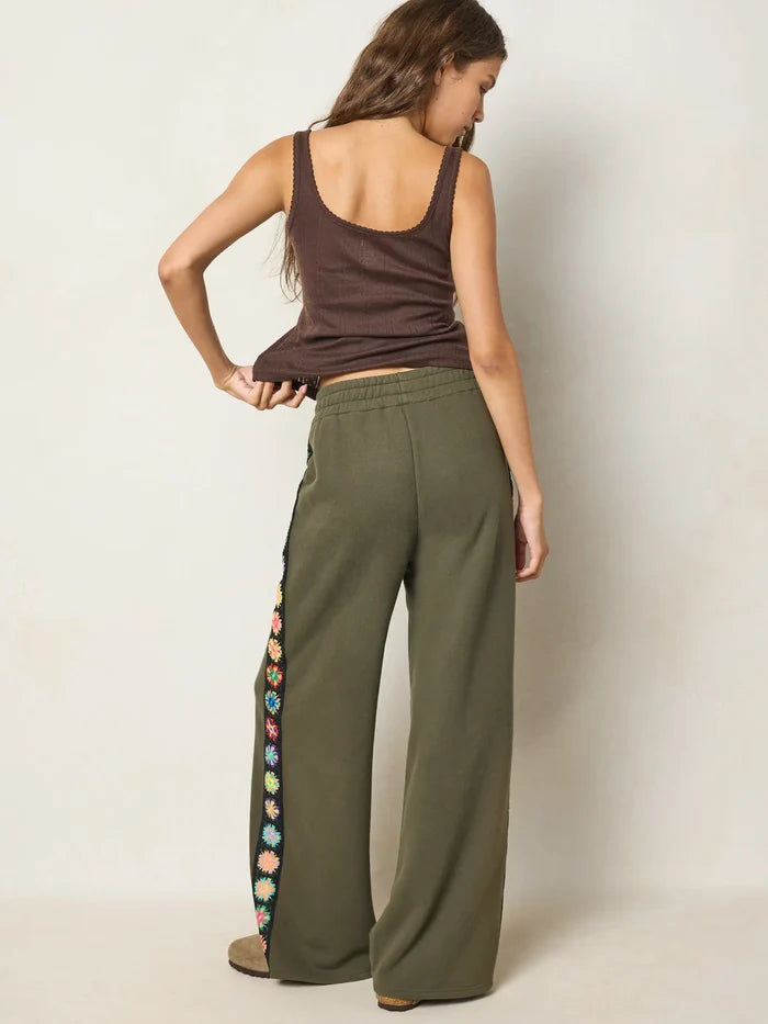 Lyvie Trim Sweatpants - Olive-view 7