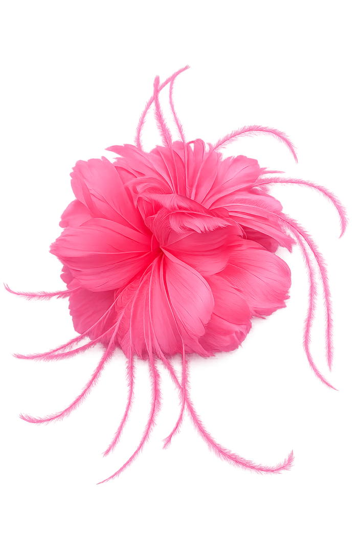 Magenta Pink Feather Slide Fascinator