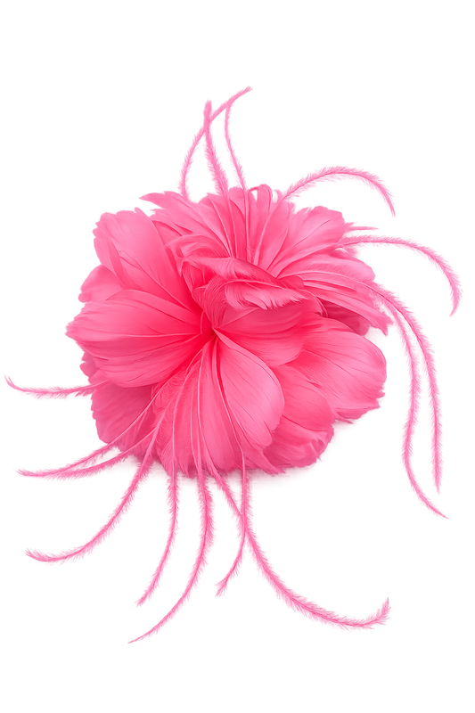Magenta Pink Feather Slide Fascinator