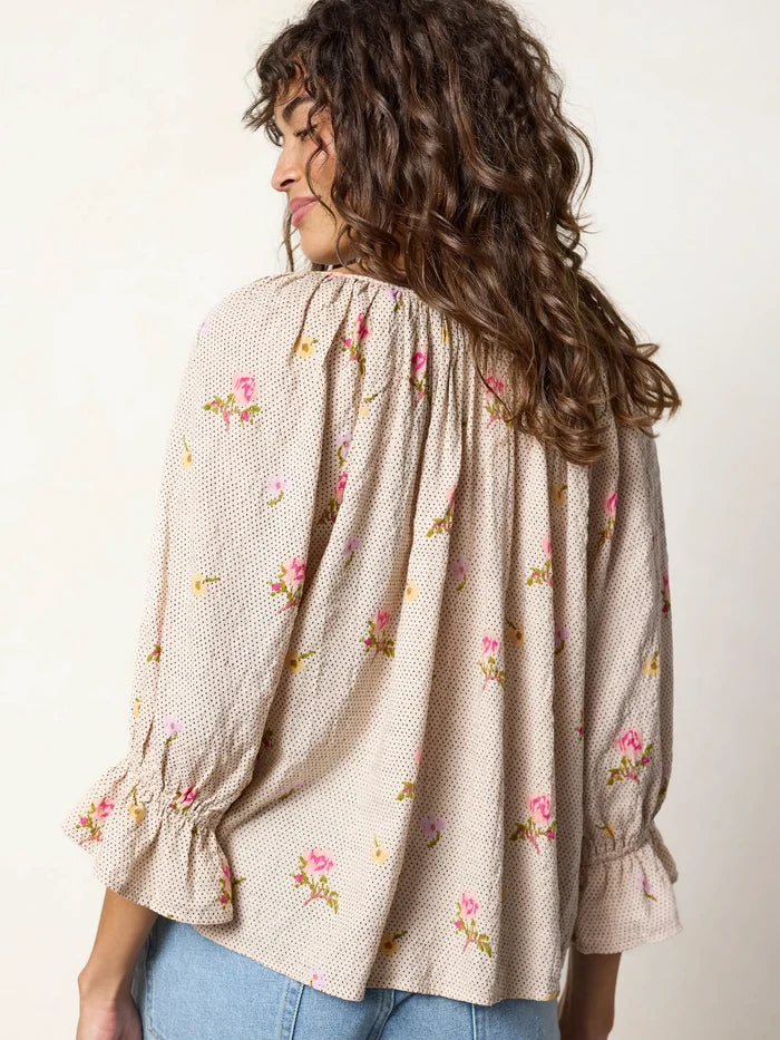 Magnolia Top - Pin Dot Prairie Cream-view 3