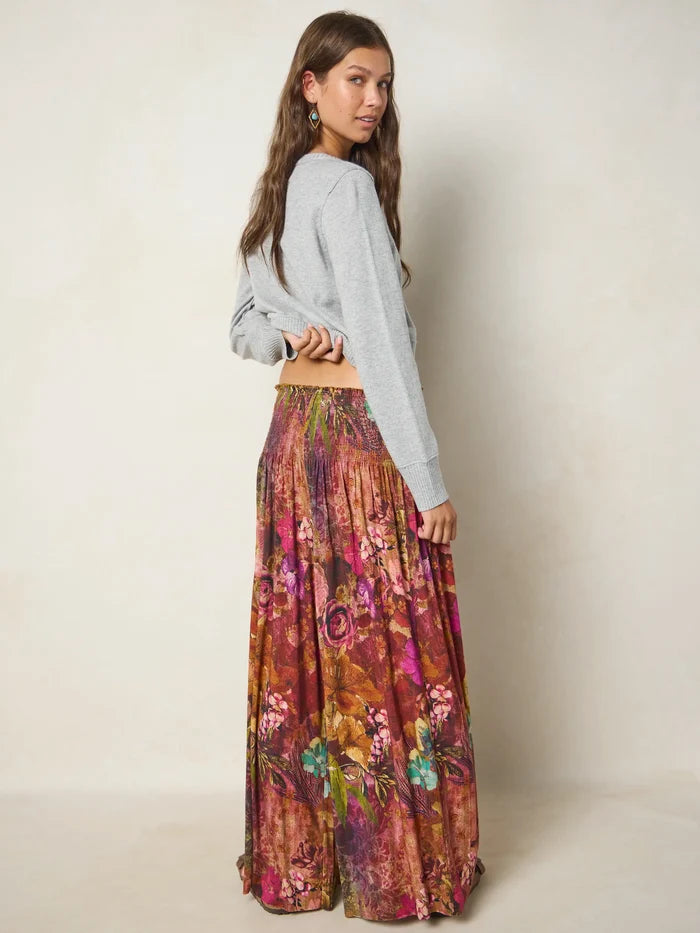 Make A Move "ButterSoft" Knit Palazzo Pants - Electric Garden Autumn-view 2