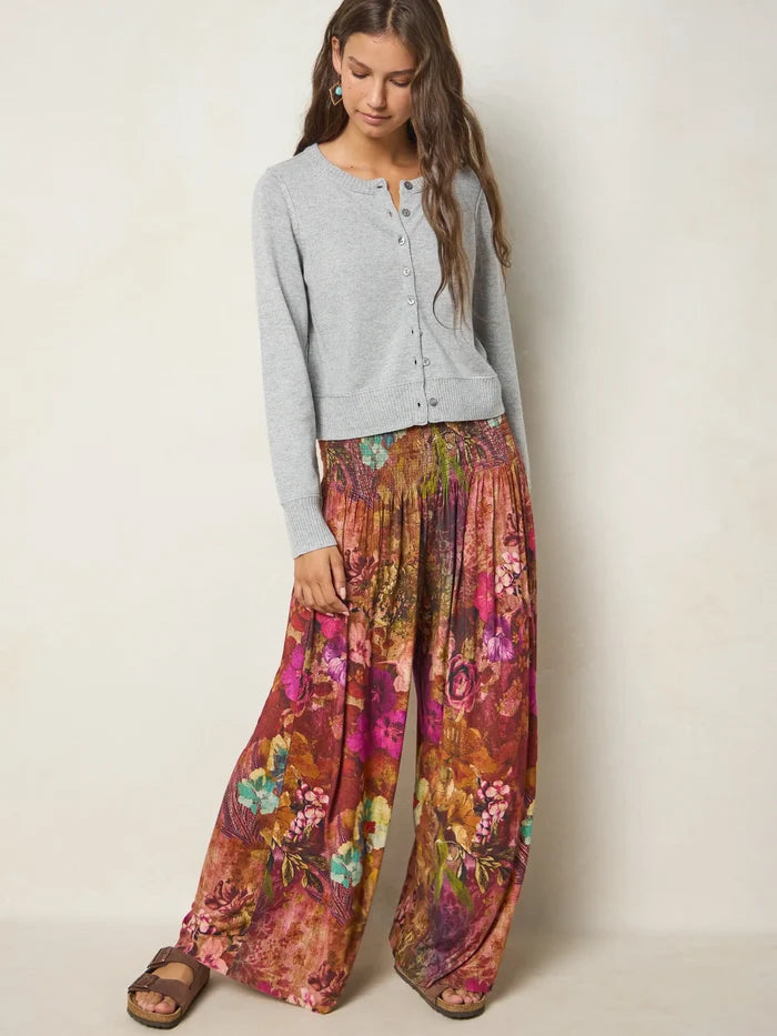 Make A Move "ButterSoft" Knit Palazzo Pants - Electric Garden Autumn-view 4