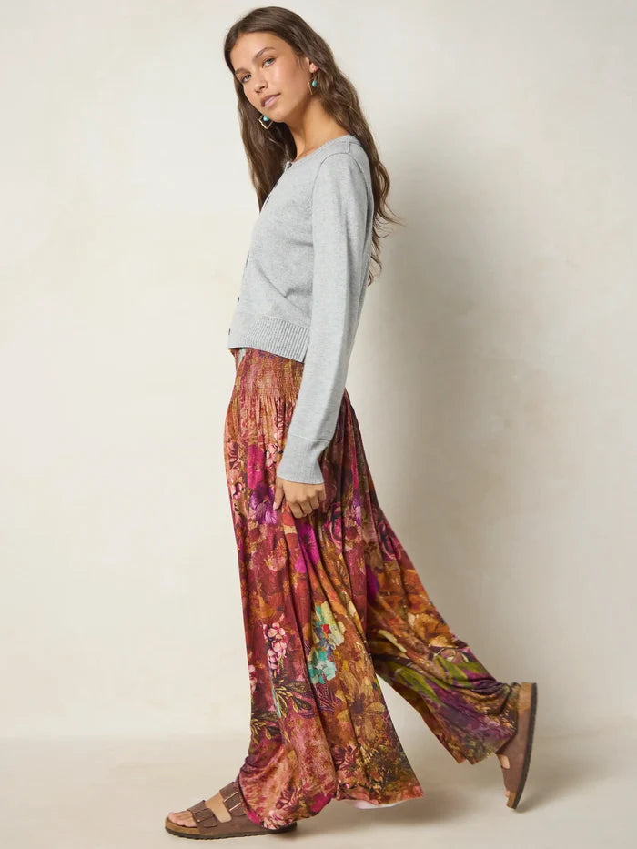 Make A Move "ButterSoft" Knit Palazzo Pants - Electric Garden Autumn-view 5